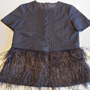 J.Crew collection wool top with feathered bottom